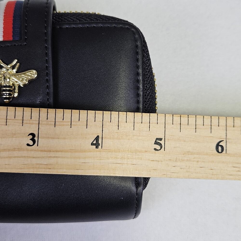 Women Bee Wallet Black Pomelo Best Gold Zip Around Wrist Strap Faux Leather RFID - Picture 14 of 16